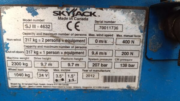 2012 SkyJack  SJIII-4632 - imagine 16